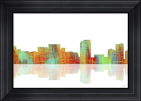 Framed Honolulu Hawaii Skyline 1 Print