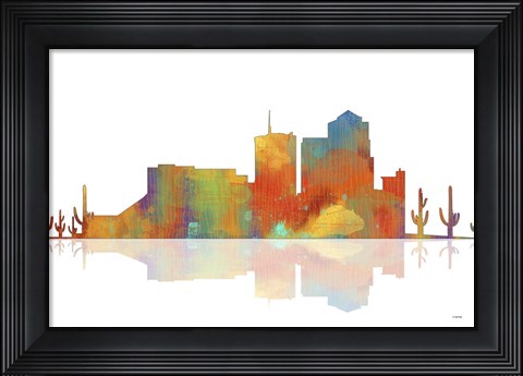 Framed Tucson Arizona Skyline 1 Print