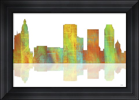 Framed Tulsa Oklahoma Skyline 1 Print