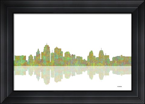 Framed Kansas City Missouri Skyline 1 Print