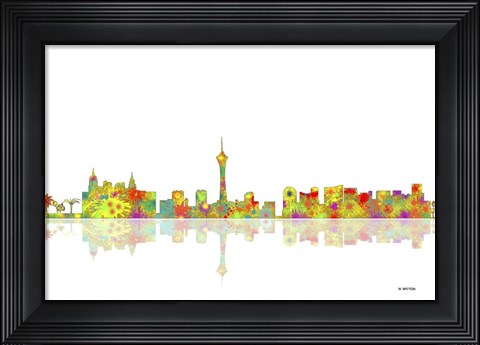 Framed Las Vegas Nevada Skyline 1 Print