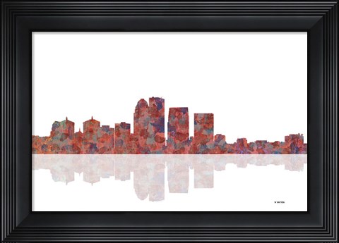 Framed Louisville Kentucky Skyline 1 Print