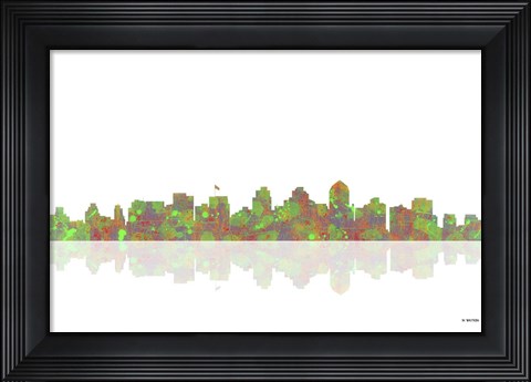 Framed San Diego California Skyline 1 Print
