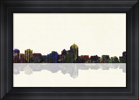 Framed Albuquerque New Mexico Skyline BW 1 Print