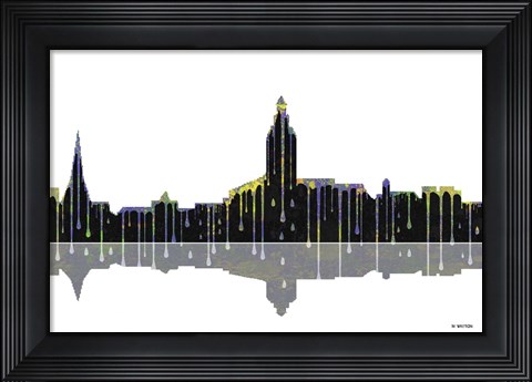 Framed Annapolis Maryland Skyline BW 1 Print