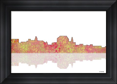 Framed Augusta Maine Skyline 1 Print