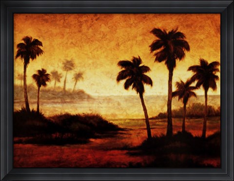 Framed Sunset Palms II Print