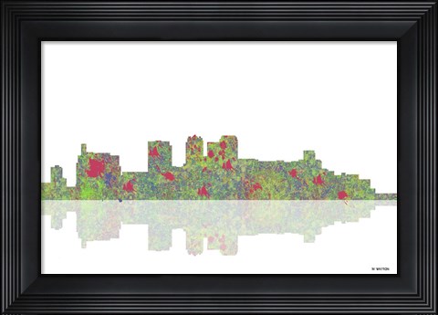Framed Birmingham Alabama Skyline 1 Print