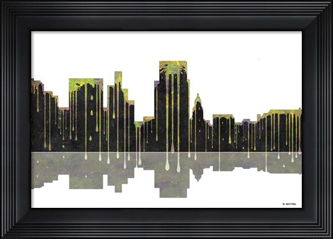 Framed Boise Idaho Skyline BW 1 Print