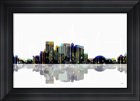 Framed El Paso Texas Skyline BW 1 Print