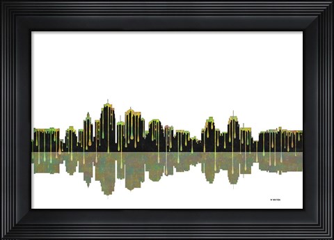 Framed Kansas City Missouri Skyline BW 1 Print