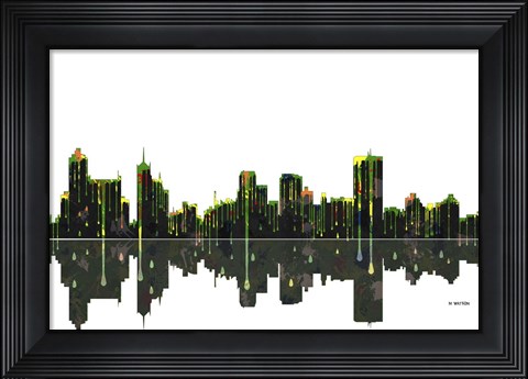 Framed Memphis Tennessee Skyline BW 1 Print