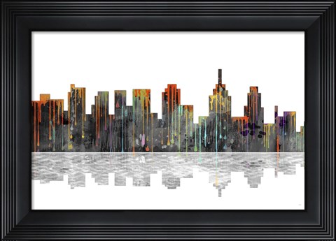 Framed Philadelphia Pennsylvania Skyline BW 1 Print