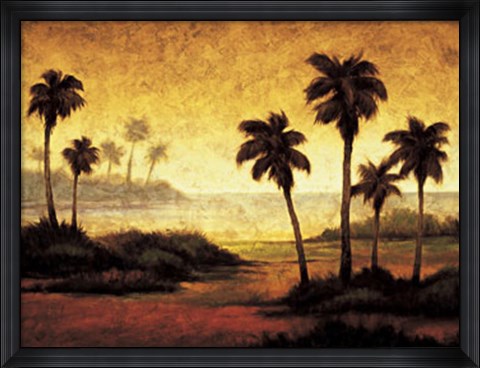 Framed Sunset Palms II Print