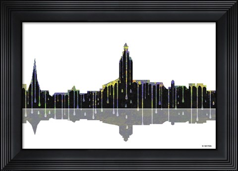 Framed Annapolis Maryland Skyline BW 1 Print