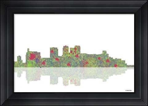Framed Birmingham Alabama Skyline 1 Print