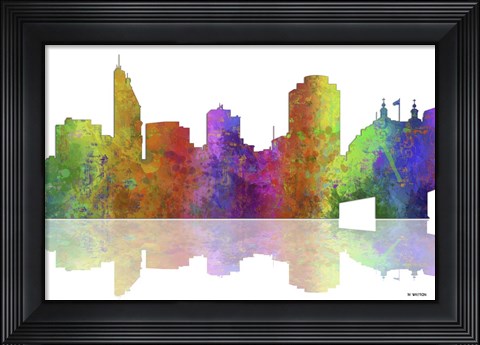 Framed Cincinnati Ohio Skyline 1 Print