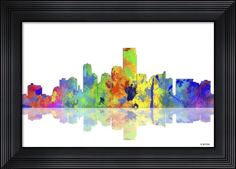 Framed Jersey City New Jersey Skyline 1 Print
