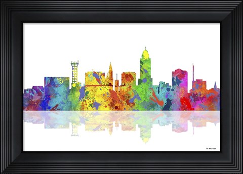 Framed Lincoln Nebraska Skyline 1 Print