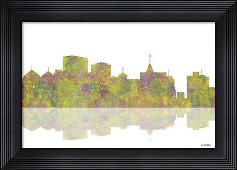 Framed Oakland California Skyline 1 Print