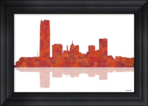 Framed Oklahoma City Oklahoma Skyline 1 Print