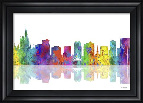 Framed Orlando Florida Skyline 1 Print