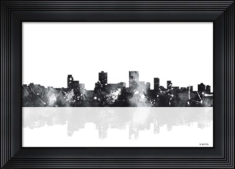 Framed Anchorage Alaska Skyline BG 1 Print