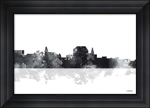 Framed Augusta Maine Skyline BG 1 Print