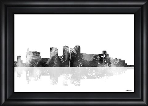 Framed Birmingham Alabama Skyline BG 1 Print