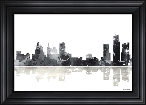 Framed Boston Mass Skyline BG 1 Print
