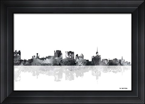Framed Buffalo New York Skyline BG 1 Print