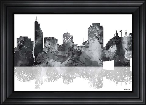 Framed Cincinnati Ohio Skyline BG 1 Print