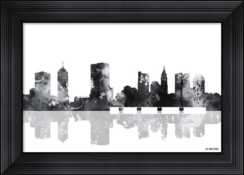 Framed Columbus Ohio Skyline BG 1 Print