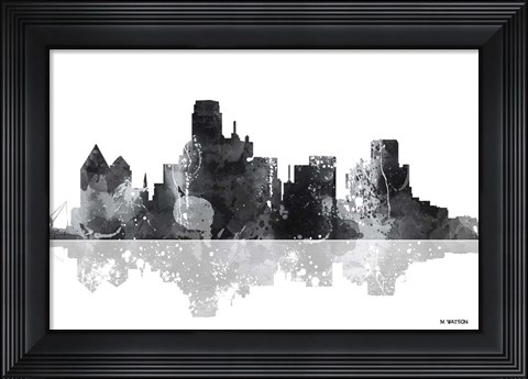 Framed Dallas Texas Skyline BG 1 Print