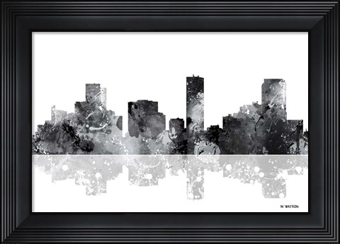 Framed Denver Colorado Skyline BG 1 Print