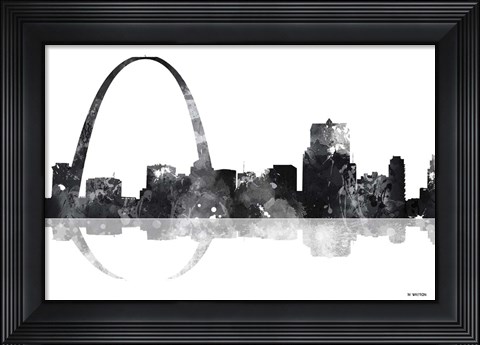 Framed Gateway Arch St Louis Missouri Skyline BG 1 Print