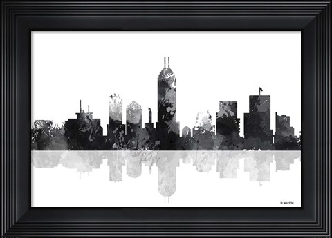Framed Indianapolis Indiana Skyline BG 1 Print