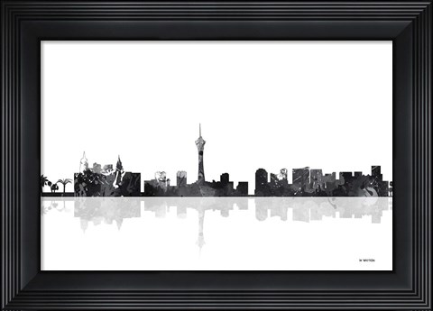 Framed Las Vegas Nevada Skyline BG 1 Print