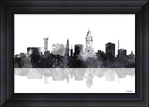 Framed Lincoln Nebraska Skyline BG 1 Print