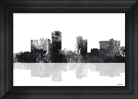 Framed Little Rock Arkansas Skyline BG 1 Print