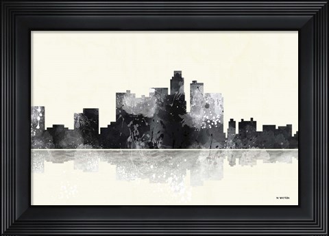Framed Los Angeles California Skyline BG 1 Print