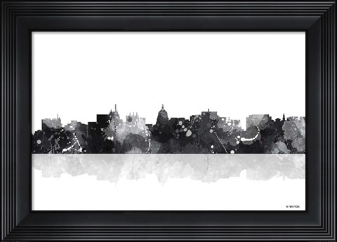 Framed Madison Wisconsin Skyline BG 1 Print
