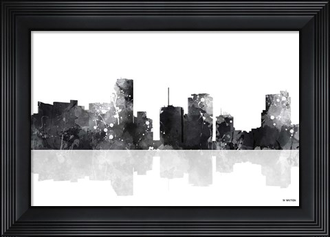 Framed Miami Florida Skyline BG 1 Print