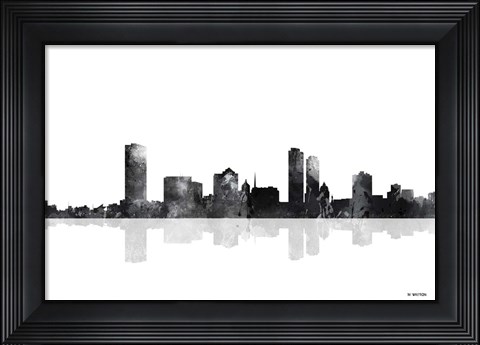 Framed Milwaukee Wisconsin Skyline BG 1 Print