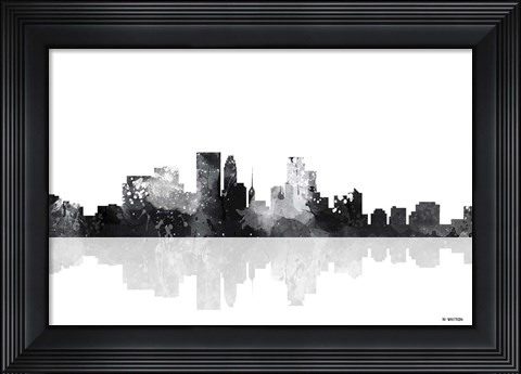 Framed Minneapolis Minnesota Skyline BG 1 Print