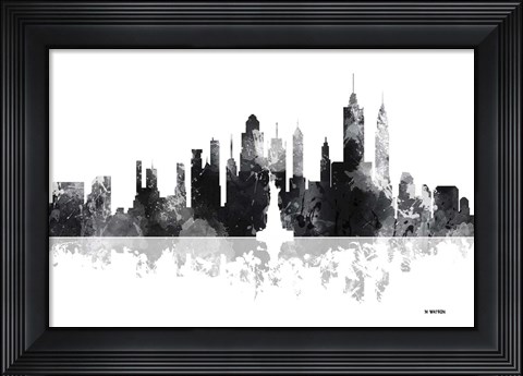 Framed New York New York Skyline BG 1 Print