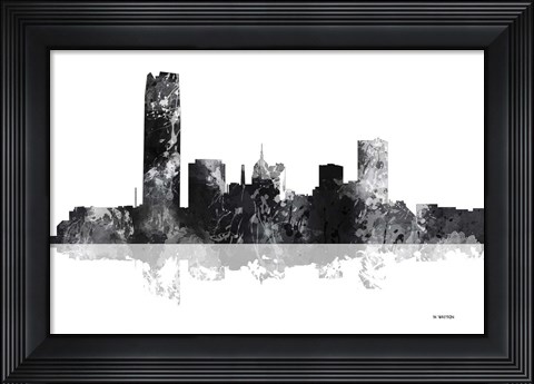 Framed Oklahoma City Oklahoma Skyline BG 1 Print