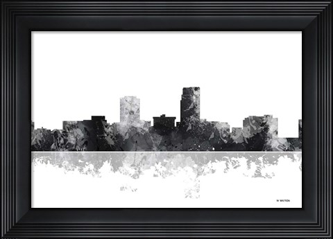 Framed Omaha Nebraska Skyline BG 1 Print