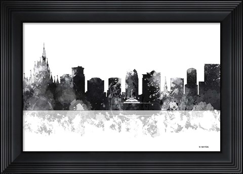Framed Orlando Florida Skyline BG 1 Print