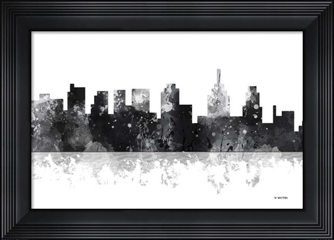 Framed Philadelphia Skyline BG 1 Print